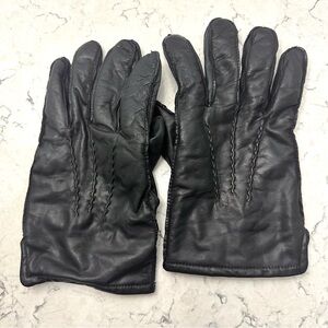 Women’s XL Black Leather and Cashmere Driving Gloves